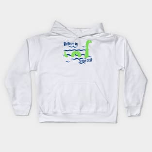 Believe Sea Monster Green Kids Hoodie